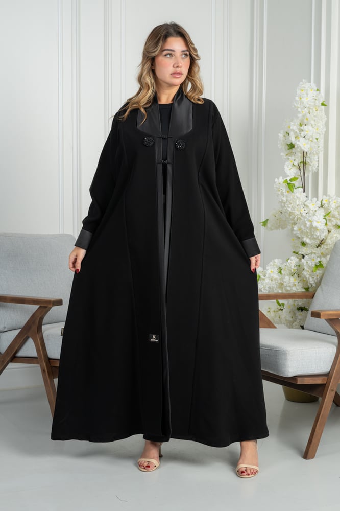 Original luxury crepe abaya with half kimono