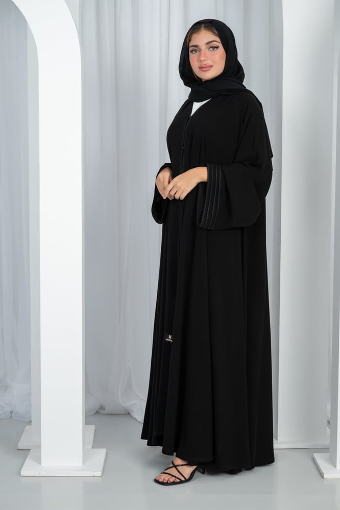 A-line abaya crepe royal Korean with square sleeves