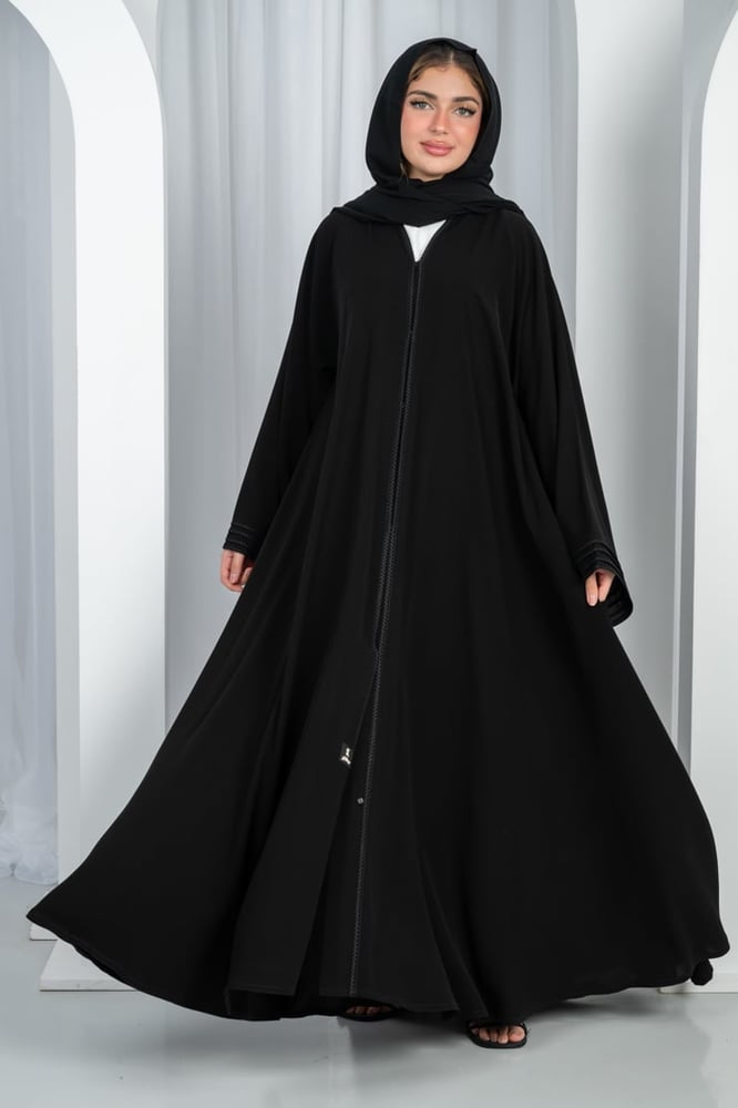 A-line abaya crepe royal Korean with square sleeves