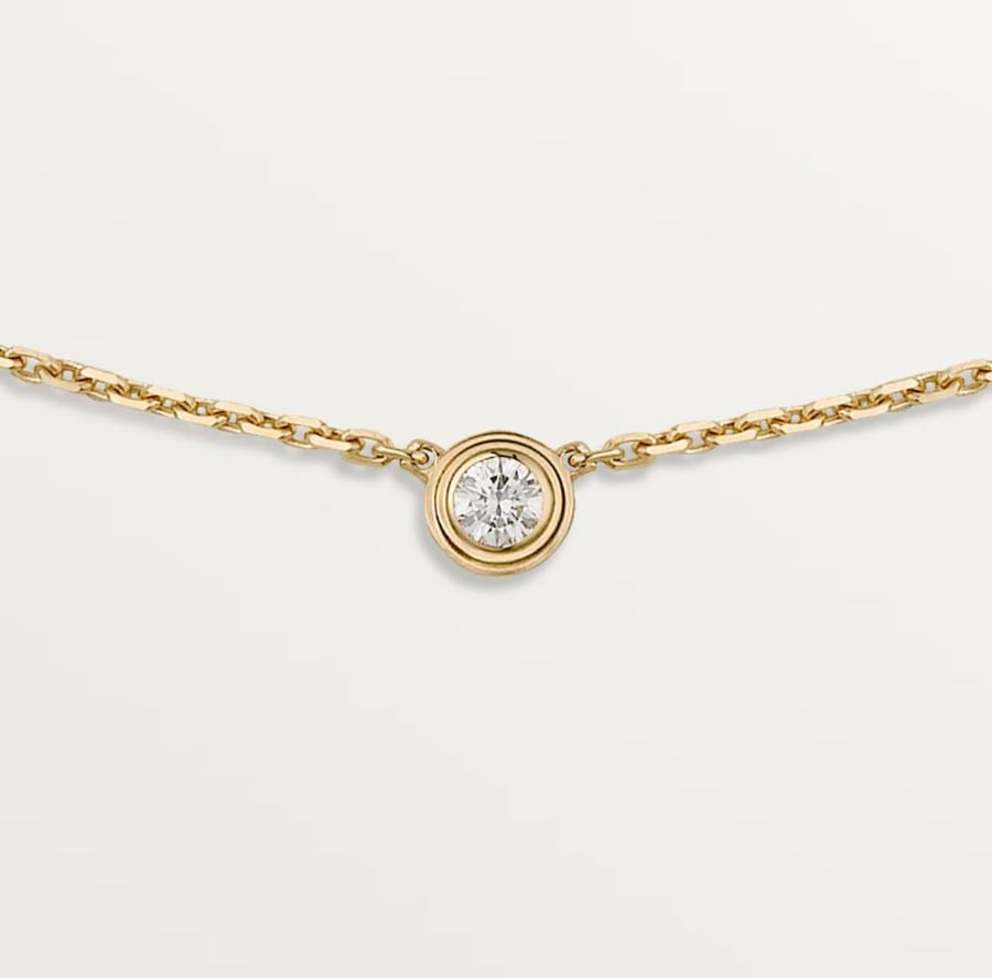 Cartier necklace from the "Cartier Damour" collection, paved with brilliant-cut stones, shiny modern design, small size model.