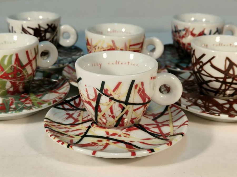 Illy espresso set 6 cups