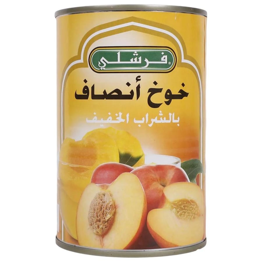 فرشلي خوخ انصاف بالشراب الخفيف 425 غ