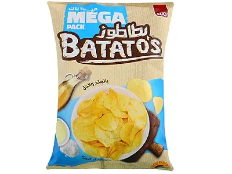 بطاطوز شيبس ملح وخل 167 جم