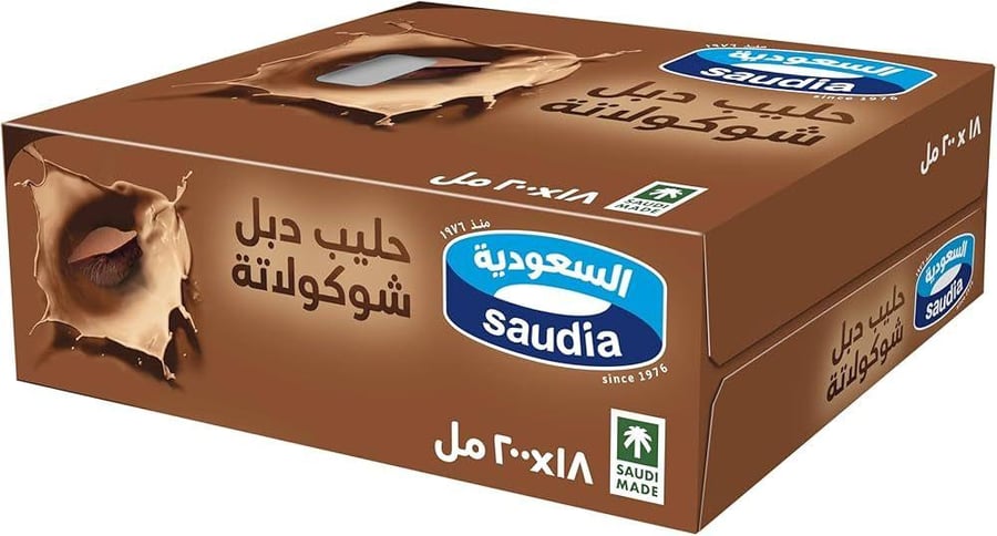 السعودية حليب دبل شوكولاتة 18* 200 مل