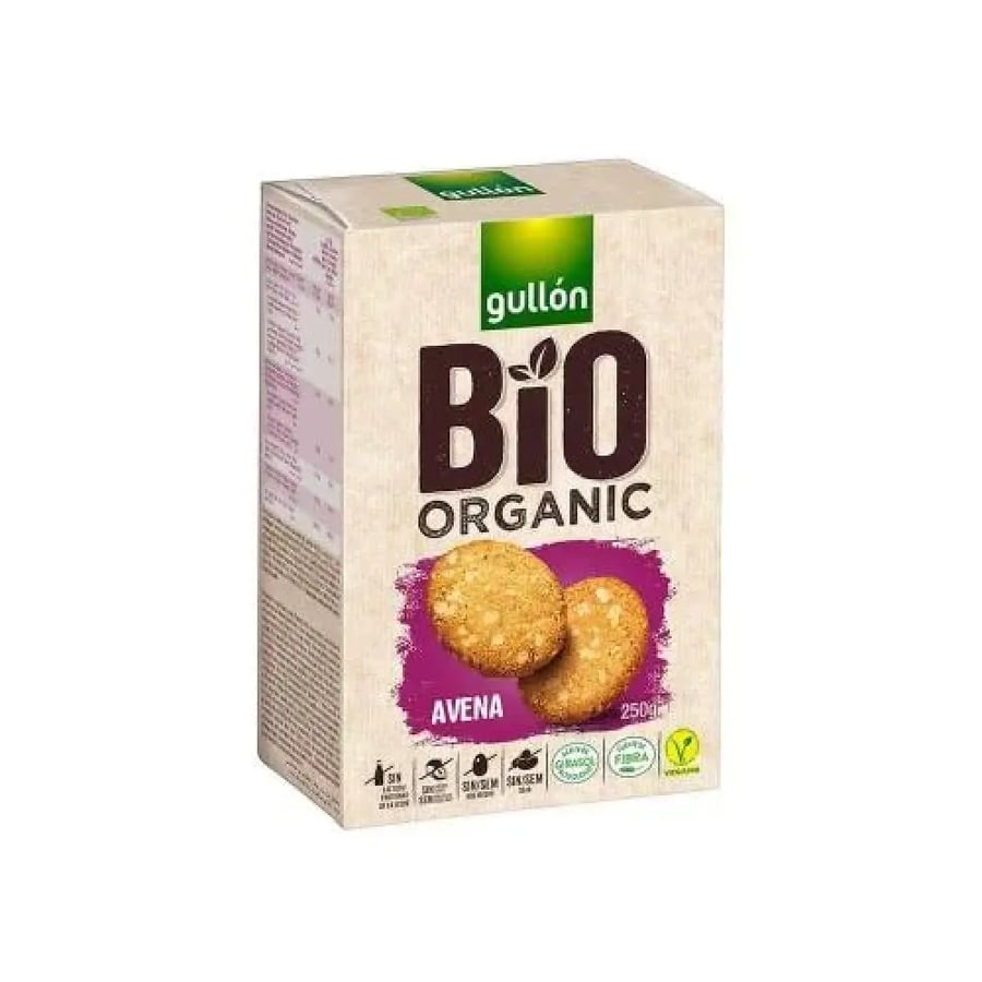 بسكويت بالشوفان والقمح الكامل عضوي 250 غرام gullon bio ORGANIC