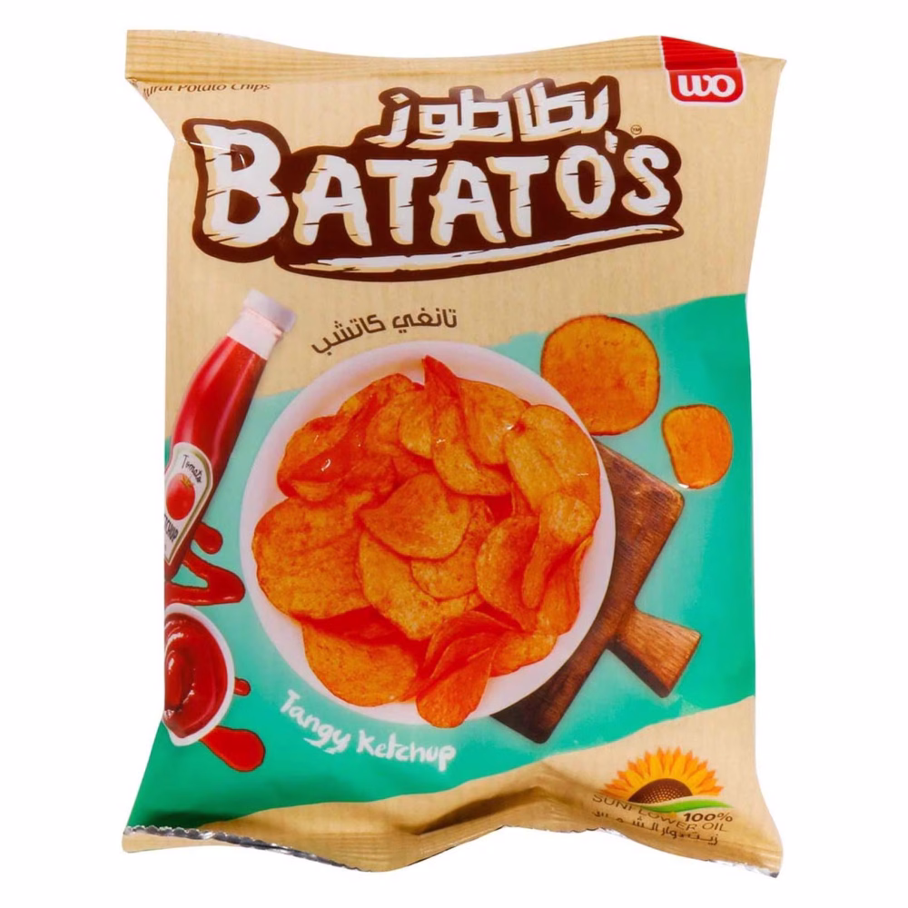 بطاطس باتاتوس بنكهة التانغي كاتشب (Batato's Tangy Ketchup). 30 غ