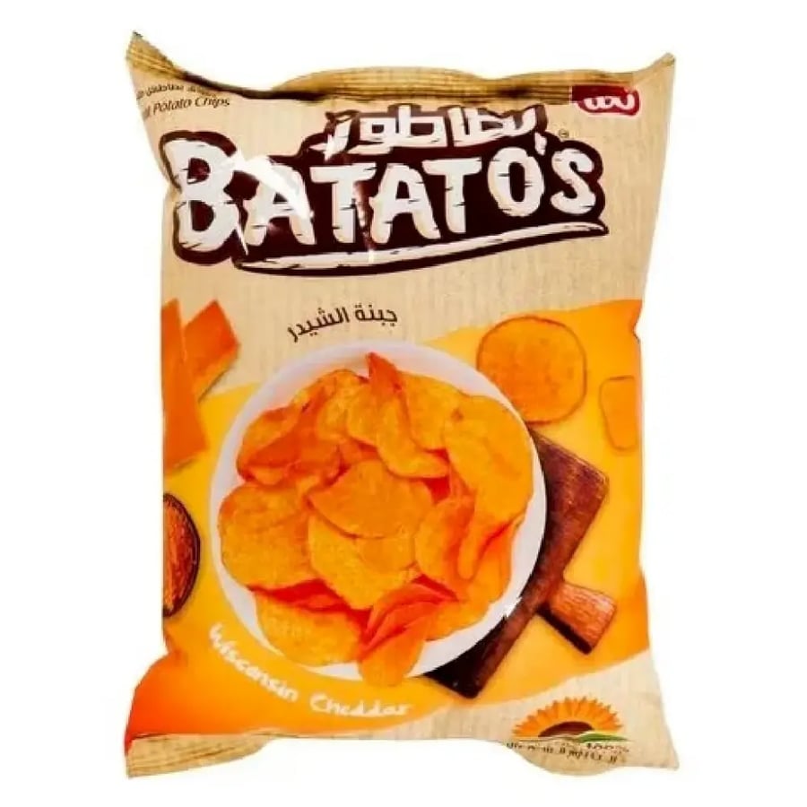 بطاطس بطاطوز (Batato's) بنكهة جبنة الشيدر (Wisconsin Cheddar).30غ