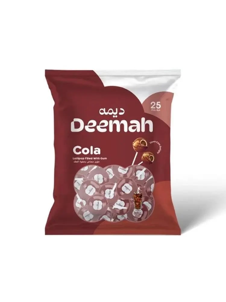 حلوى مصاص بحشوة العلك كولا