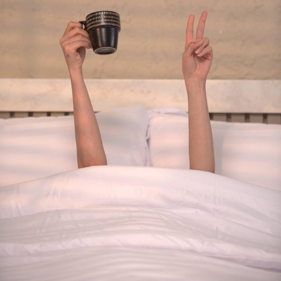 White hotel bedspread