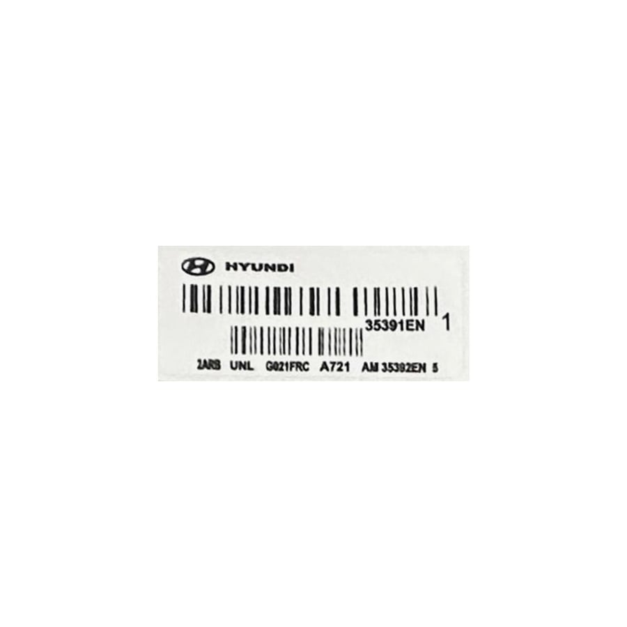 White barcode sticker Hyundai