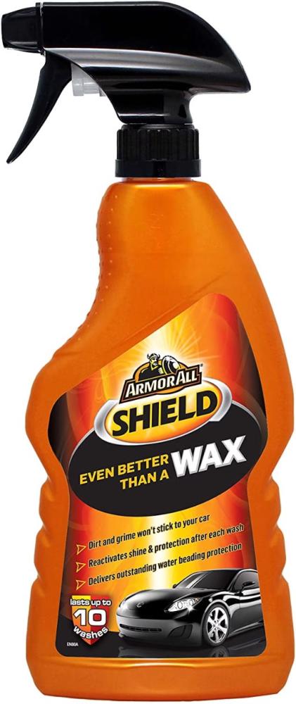 A shield better than a car wax that lasts up to 10 washes, shine, and protection