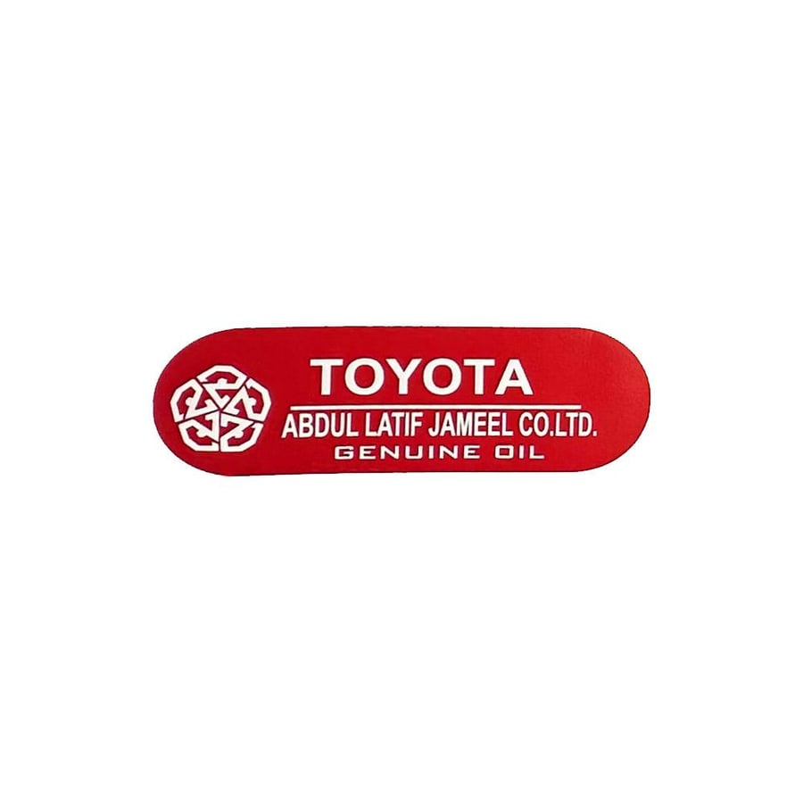 Original Toyota oil sticker red