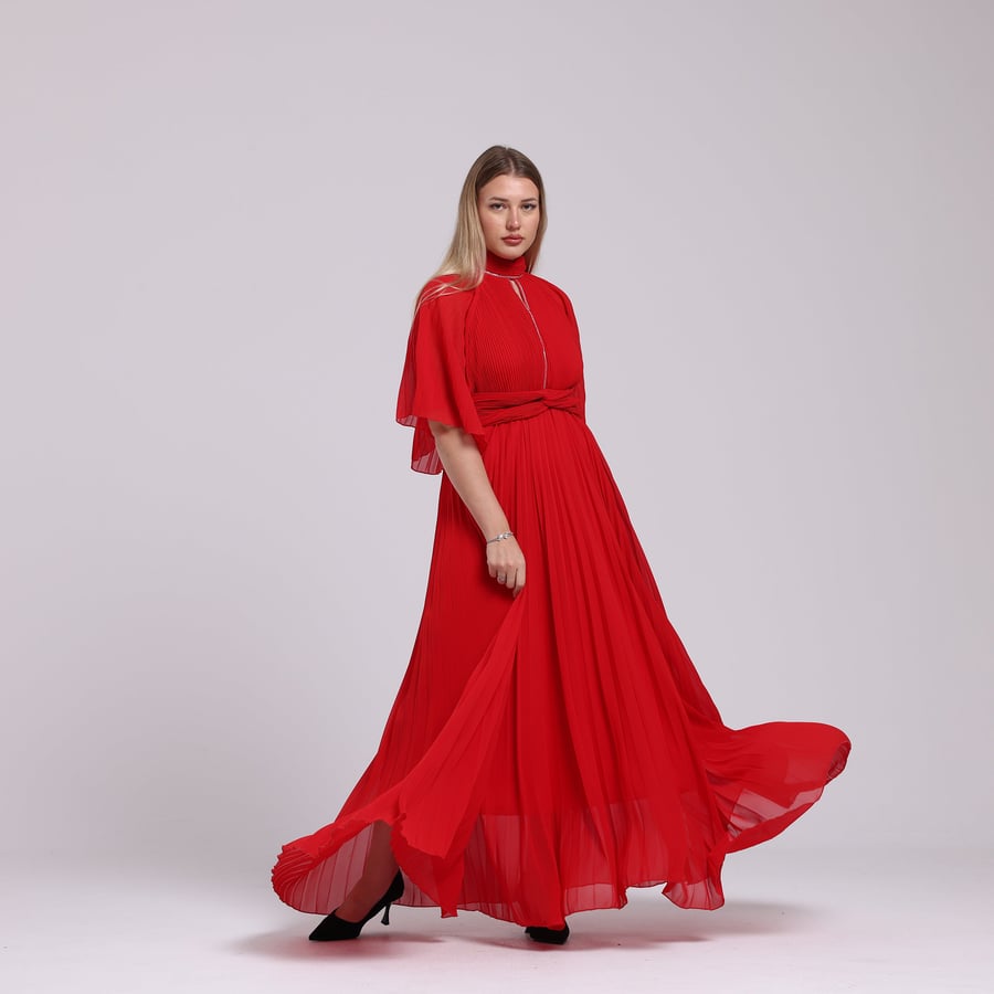 Crinkled Chiffon Dress
