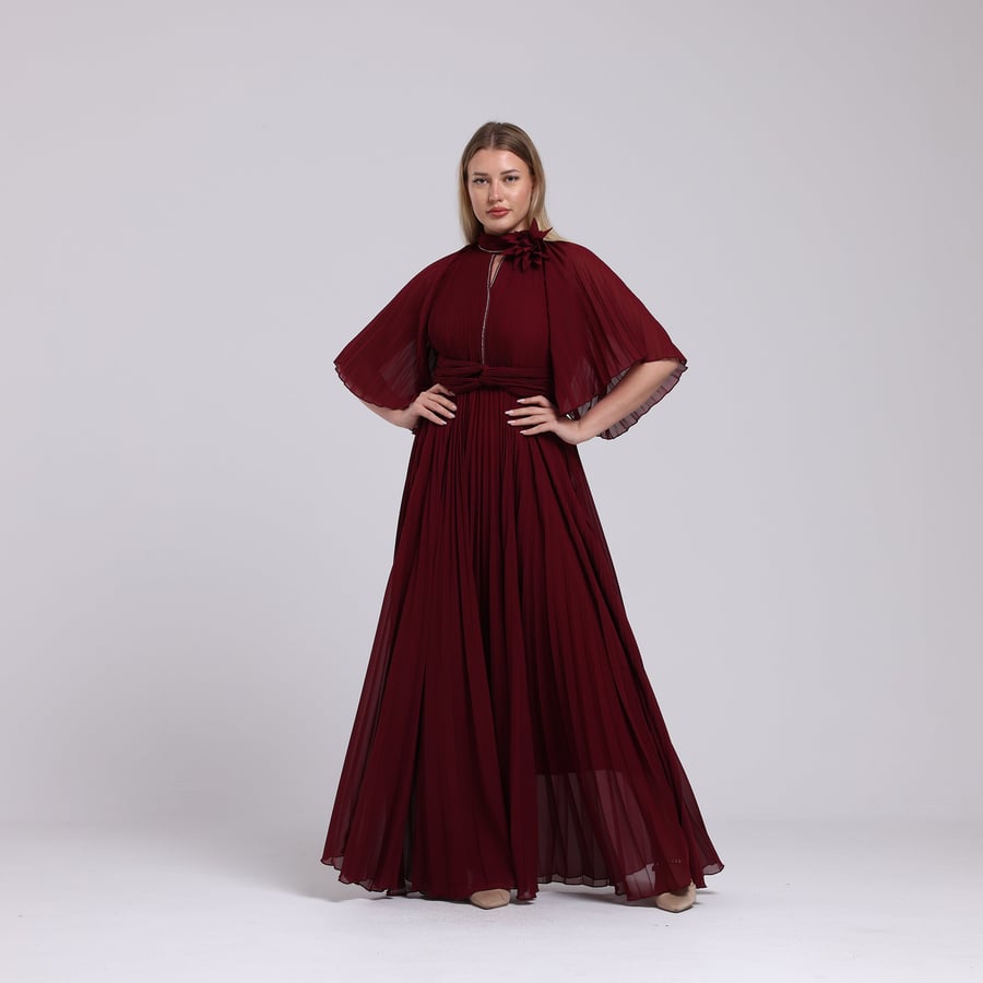 Crinkled Chiffon Dress