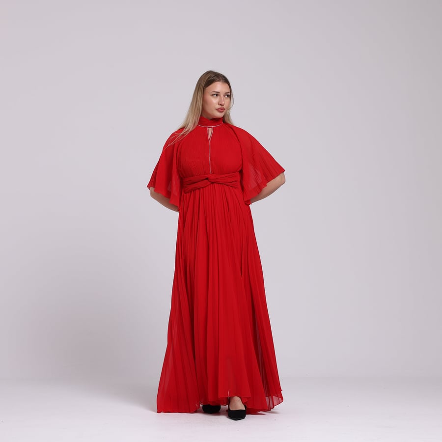 Crinkled Chiffon Dress