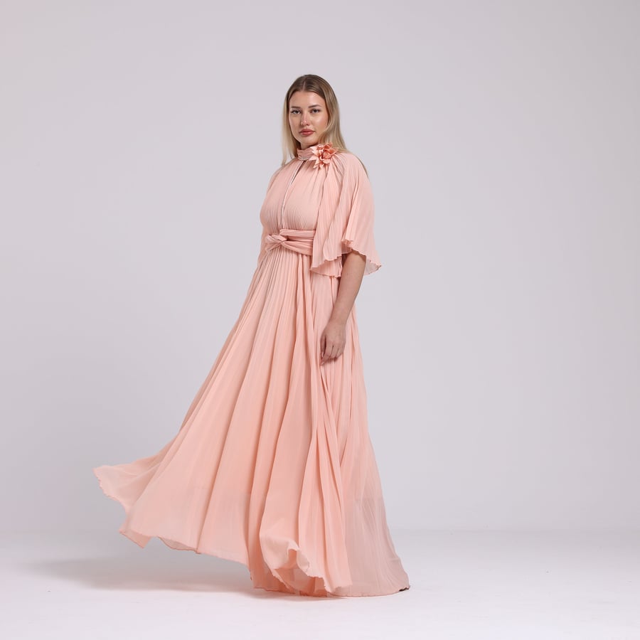 Crinkled Chiffon Dress
