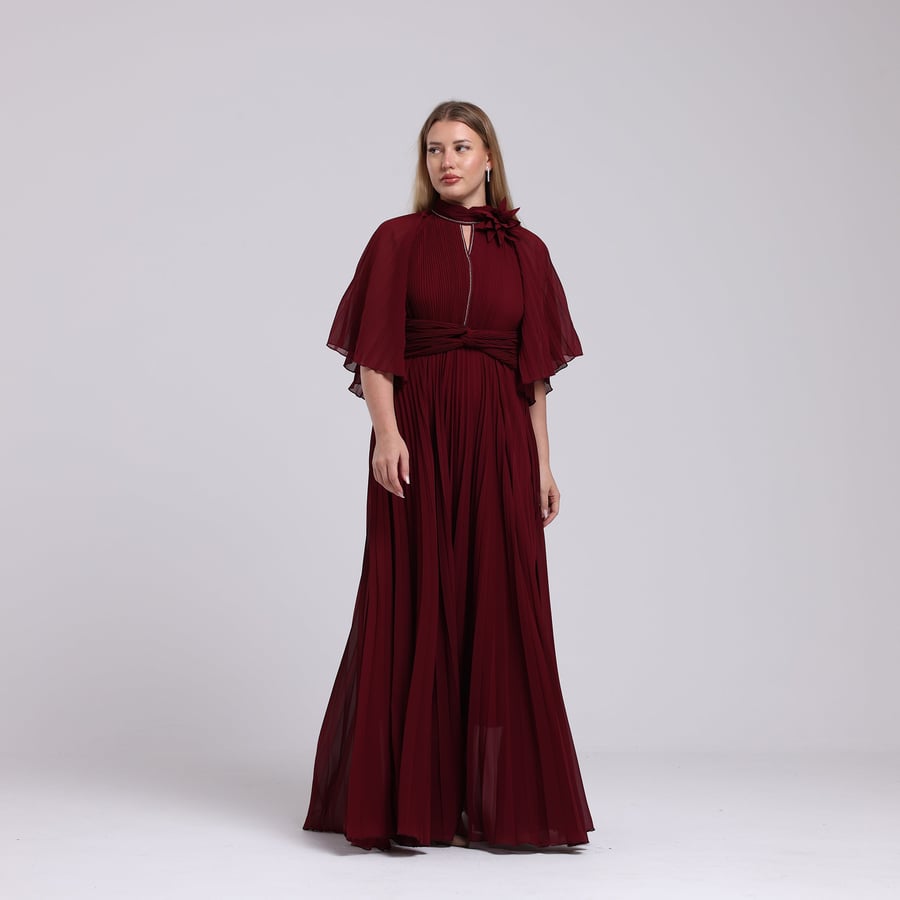 Crinkled Chiffon Dress