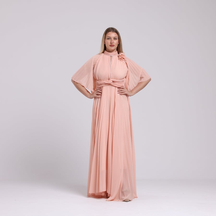 Crinkled Chiffon Dress