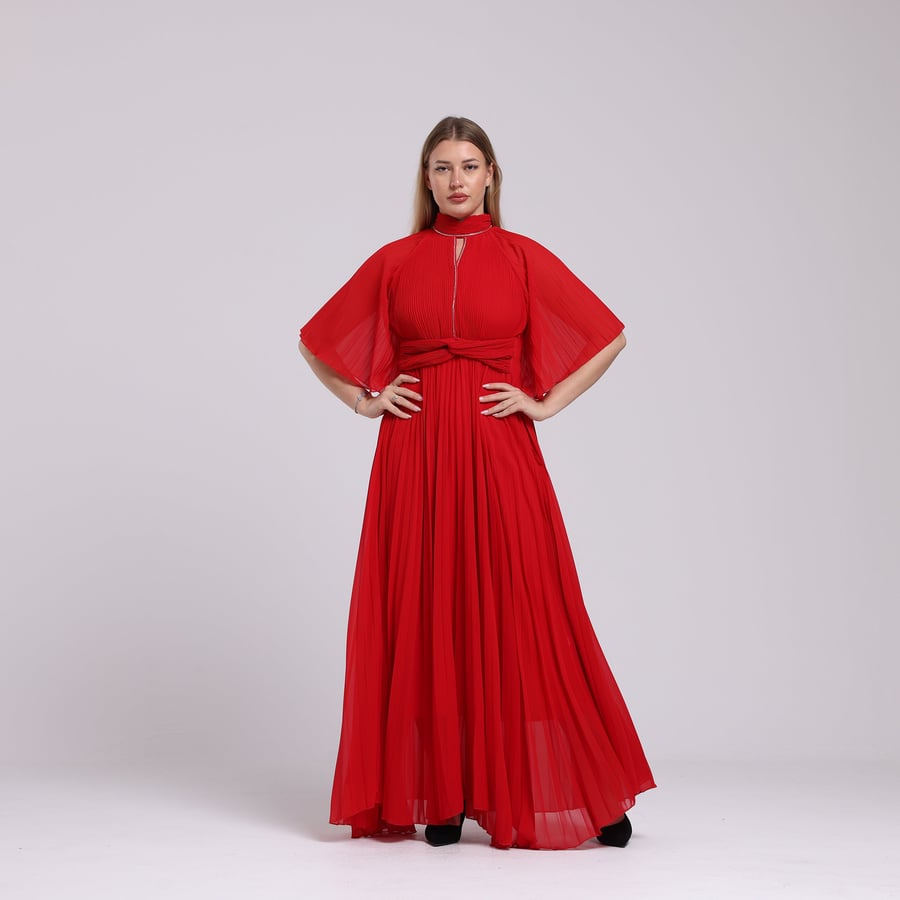 Crinkled Chiffon Dress
