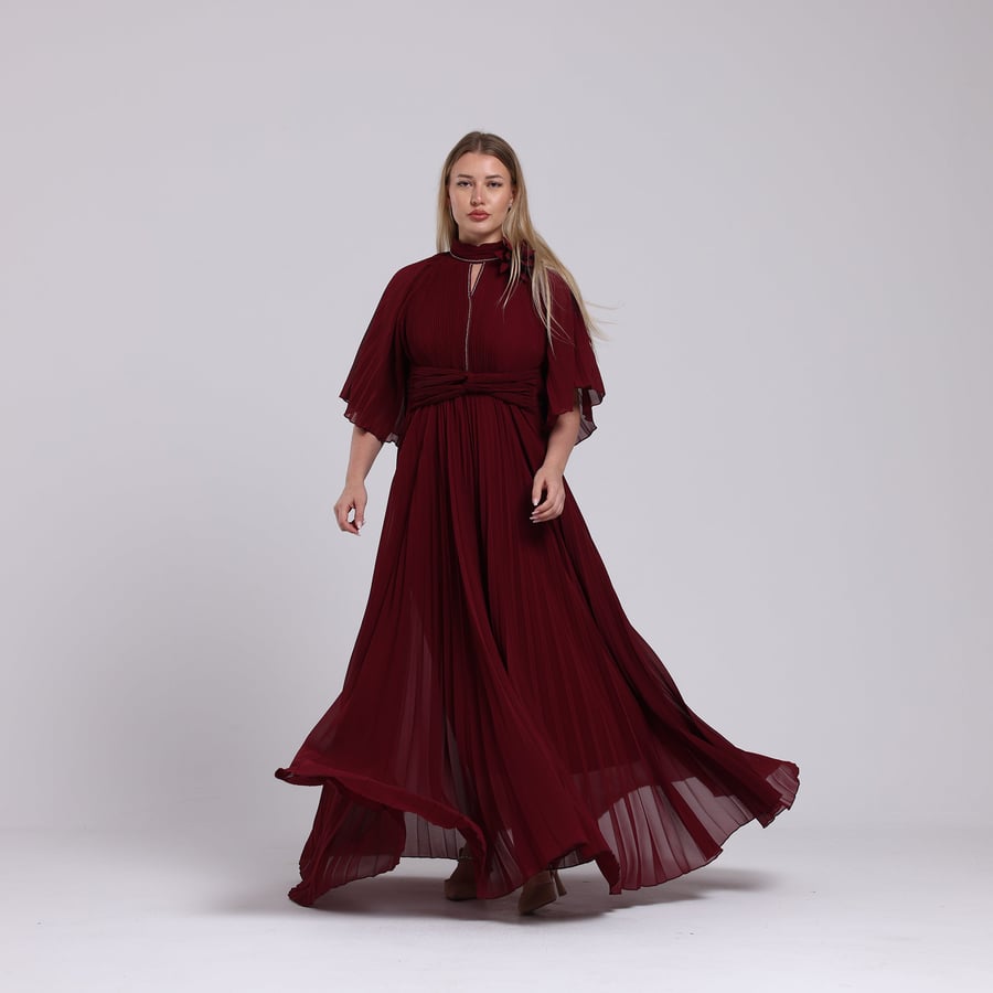 Crinkled Chiffon Dress
