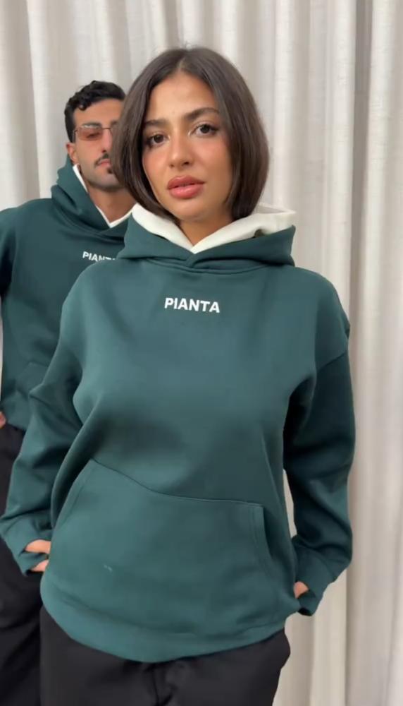 هودي PIANTA - اخضر ملكي - كابلز - شتوي مبطن