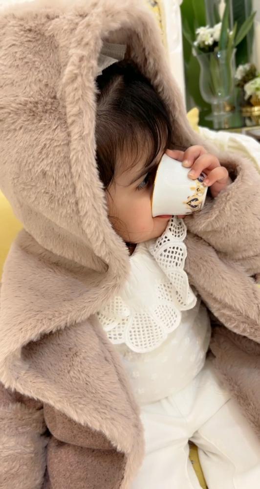 Winter fleece for girls' children with embroidery