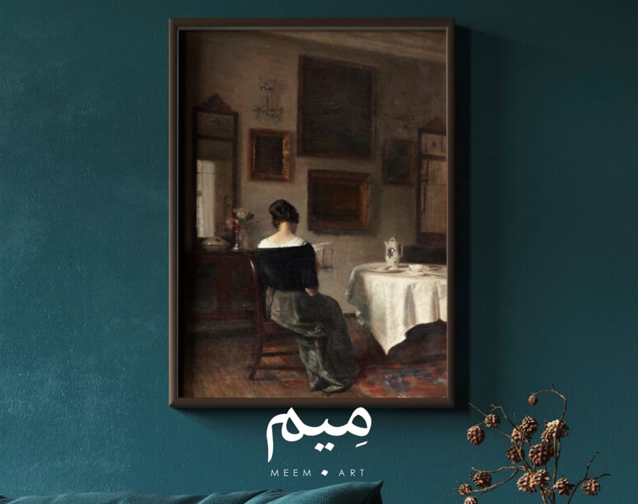 لوحة جدارية كلاسيكية لركن القراءة