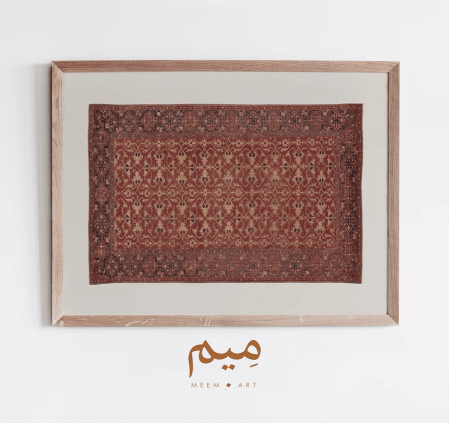 لوحة جدارية سجاد قرمزي من قرب