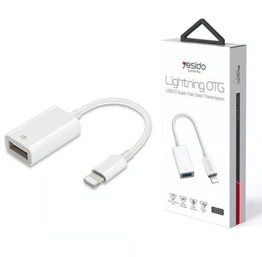 يسيدو وصلة محول ونقل بيانات او تي جي OTG الى لايتينج -yesido GS10