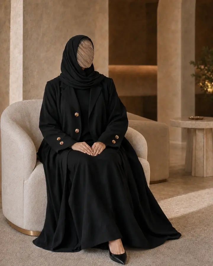 عباية أَطياف | كشميري بنقشة تجريدية داكنة