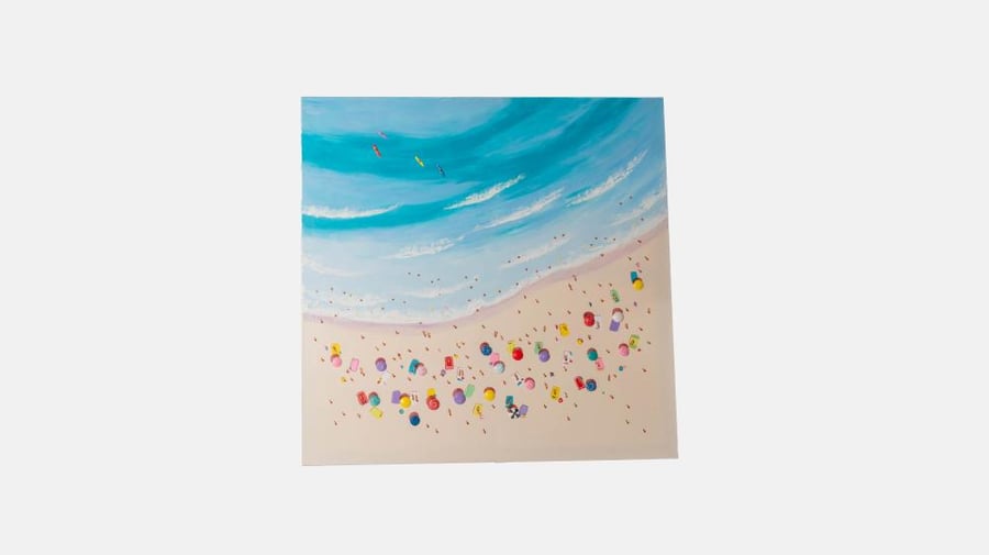 COLORFULL SHELLS 120X120CM OIL PAINT CANVAS