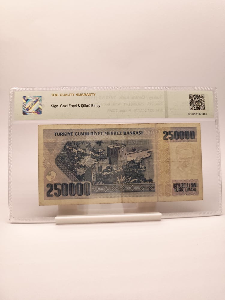 250,000 ليرة تركية 1970 - أتاتورك - Pick 211 - graded 35 Choice Very Fine