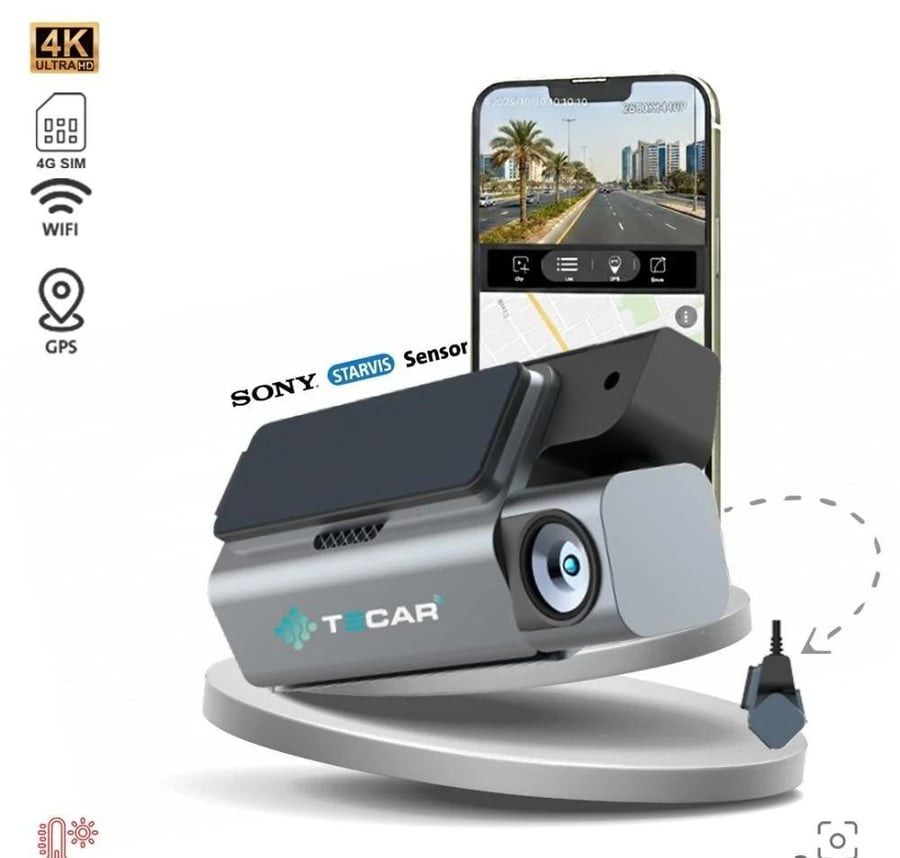 TE-D24G تيكار داش كام 4K كاميرتين مع تتبع WIFI تصوير 24ساعة APP مع شريحة 4G + تسجيل صوتي