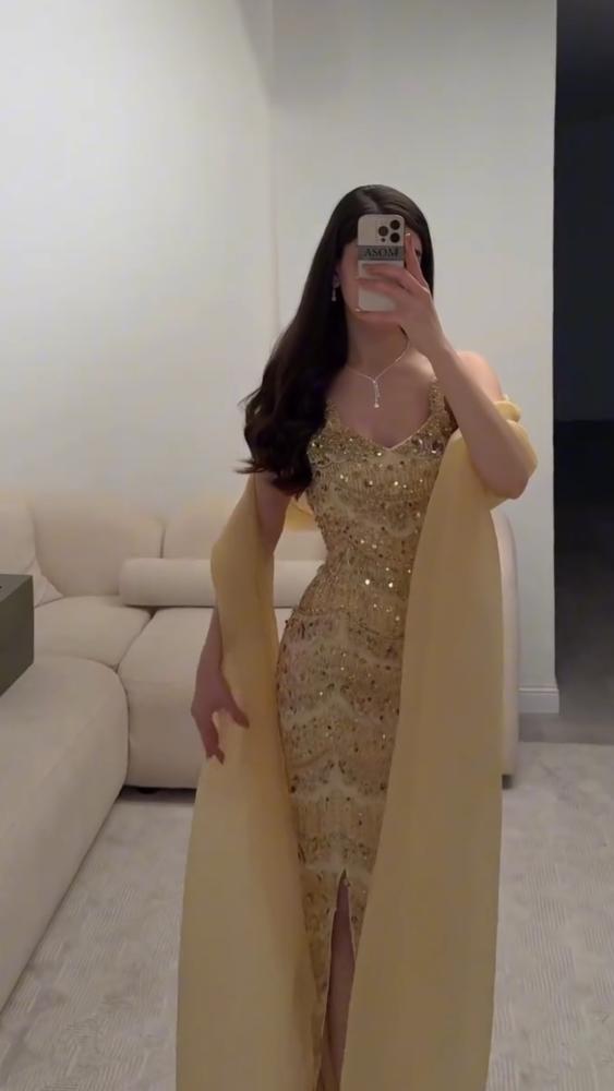 فستان سهرة  ليموني
