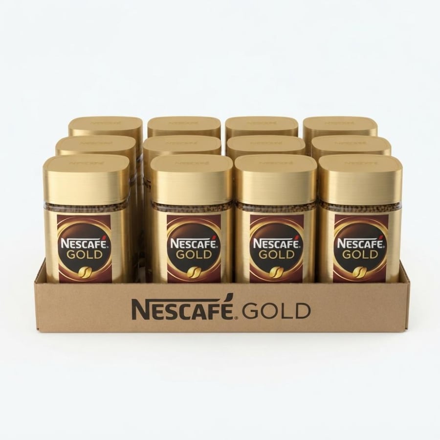 كرتون قهوة سريع التحضير نسكافيه جولد Nescafé Gold بالعدد 12 علبة * 47.5 جم