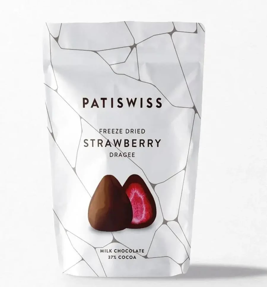 عرض 2 حبه باتي سويس فراولة مغطى بالشوكلاته 37% كاكاو 80 جرام
