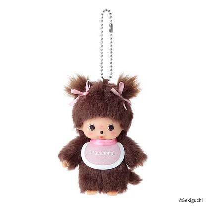 MONCHHICHI｜BEBICHHICHI GIRL MASCOT HOLDER /PLUSH KEYCHAIN｜H12 X W9 X D5CM APPROX.