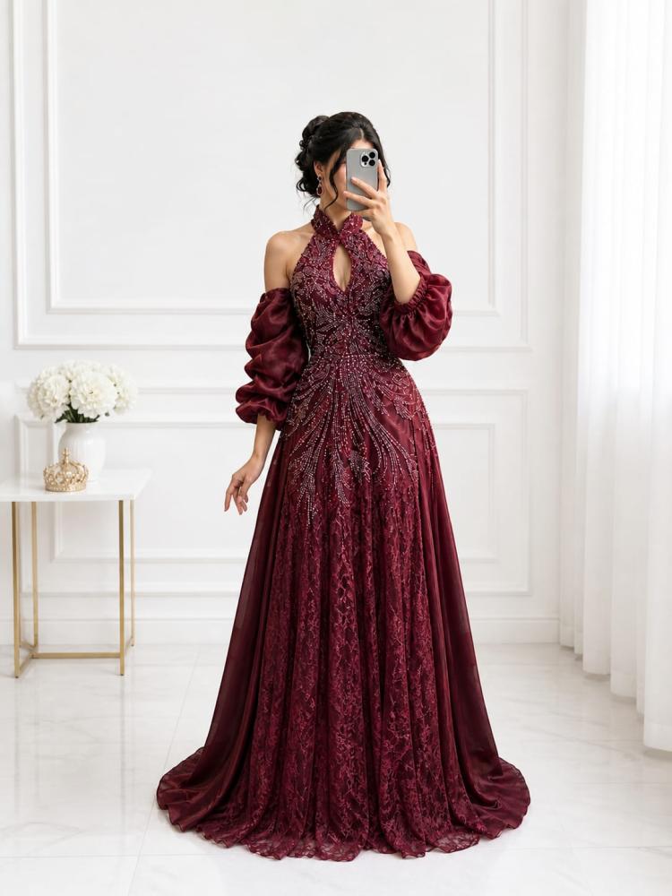 فستان سهره برغندي