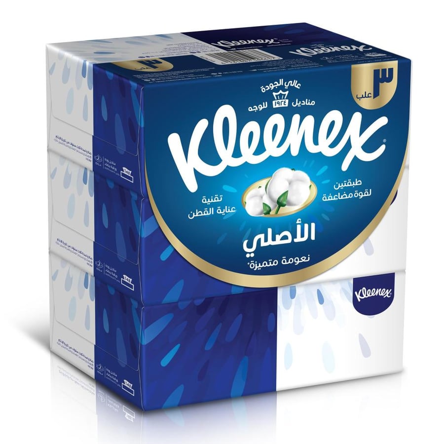 كلينكس مناديل وجه أصلية – حزمة 3 × 148 منديل