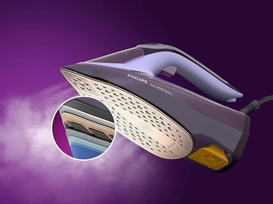 مكواة فيليبس بقدرة 3000 واط، قاعدة SteamGlide Elite، بخار مستمر 55 غ/دقيقة، اللون أرجواني - موديل DST8021/36