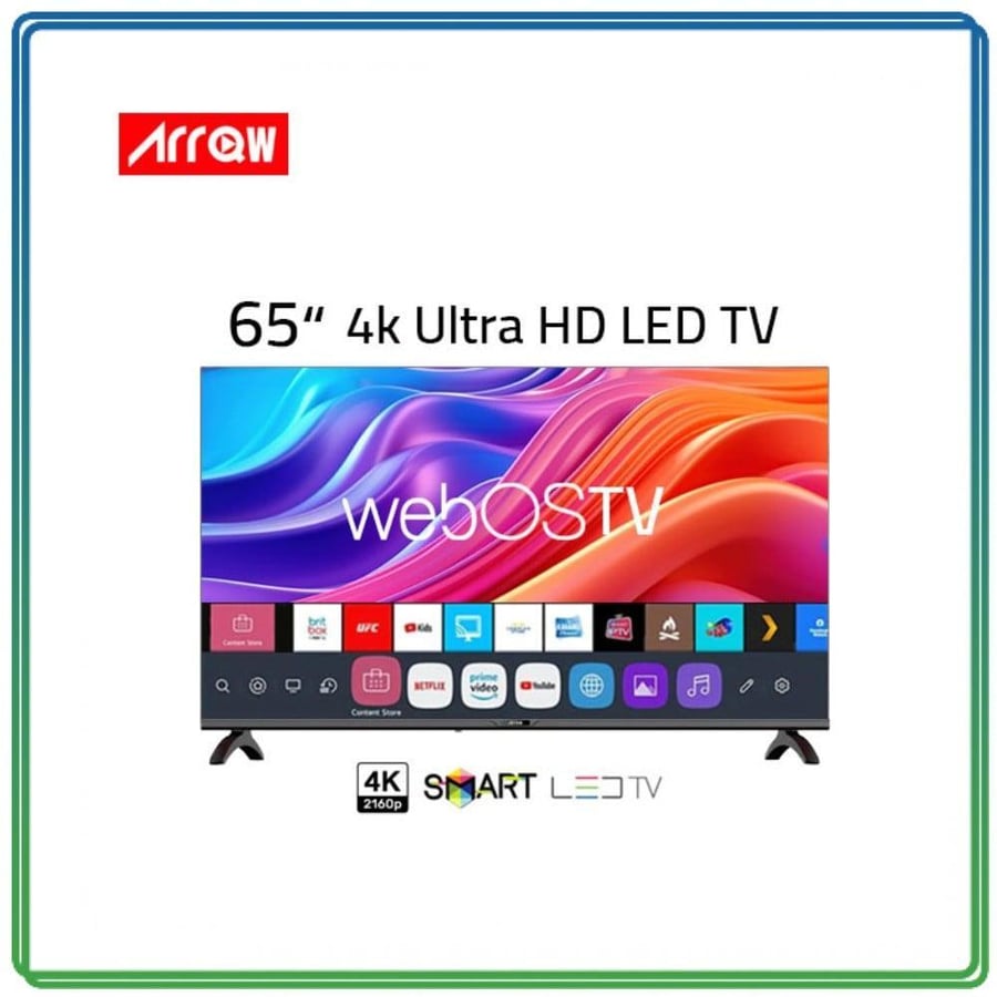 شاشة,ماركة ارو,65بوصة,سمارت,4k,ويبوس,الموديلRO-65LPW