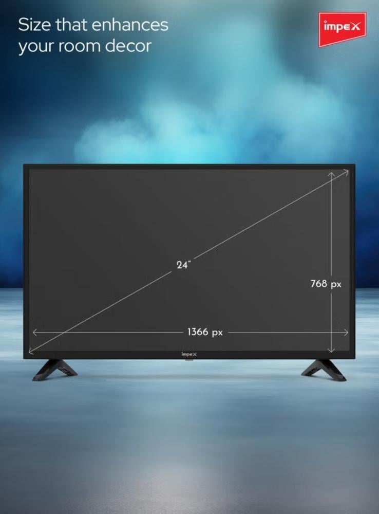 شاشة إمبكس ، 24 بوصة، LED، HD منفذ USB، منفذ HDMI - موديل GLORIA 24