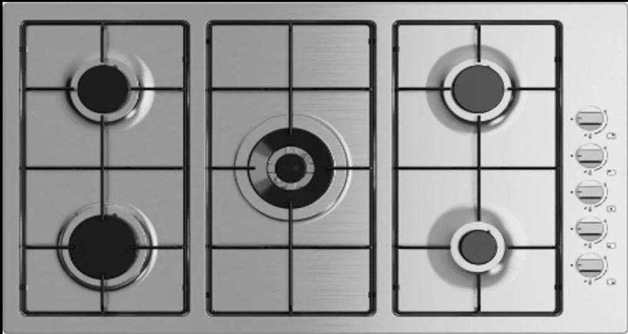 Kitchen line gas surface 90 cm 5 burners side switches Italian