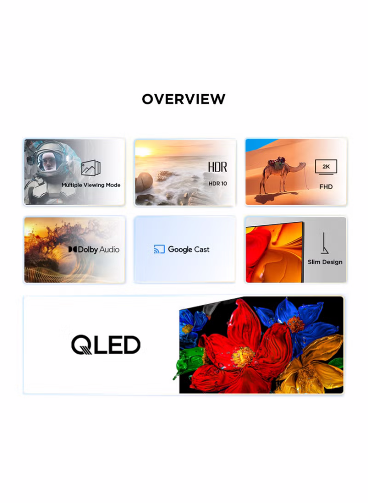 شاشة تي سي ال 43 بوصة FHD جوجل تي في 60 هيرتز QLE