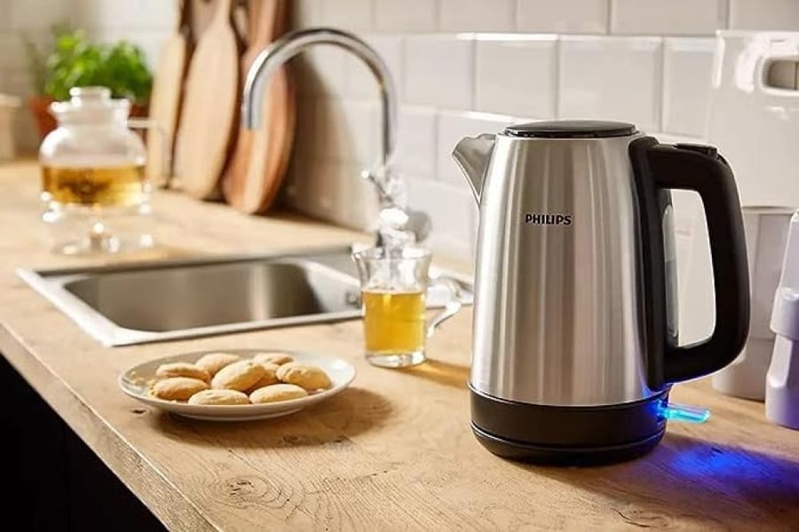 غلاية كهربائية فيليبس 1.7 لتر، ستانلس ستيل - موديل HD9350/92