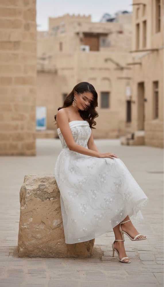 فستان سهرة تطريز كمبيوتر