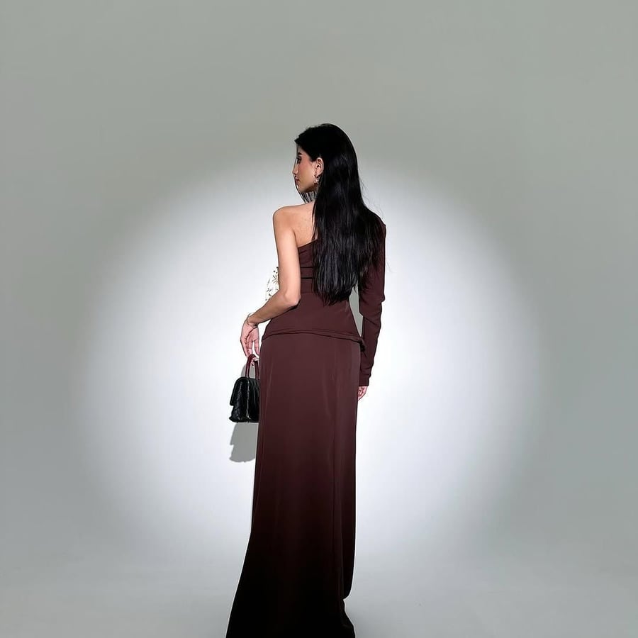 طقم سهرة عنابي أنيق