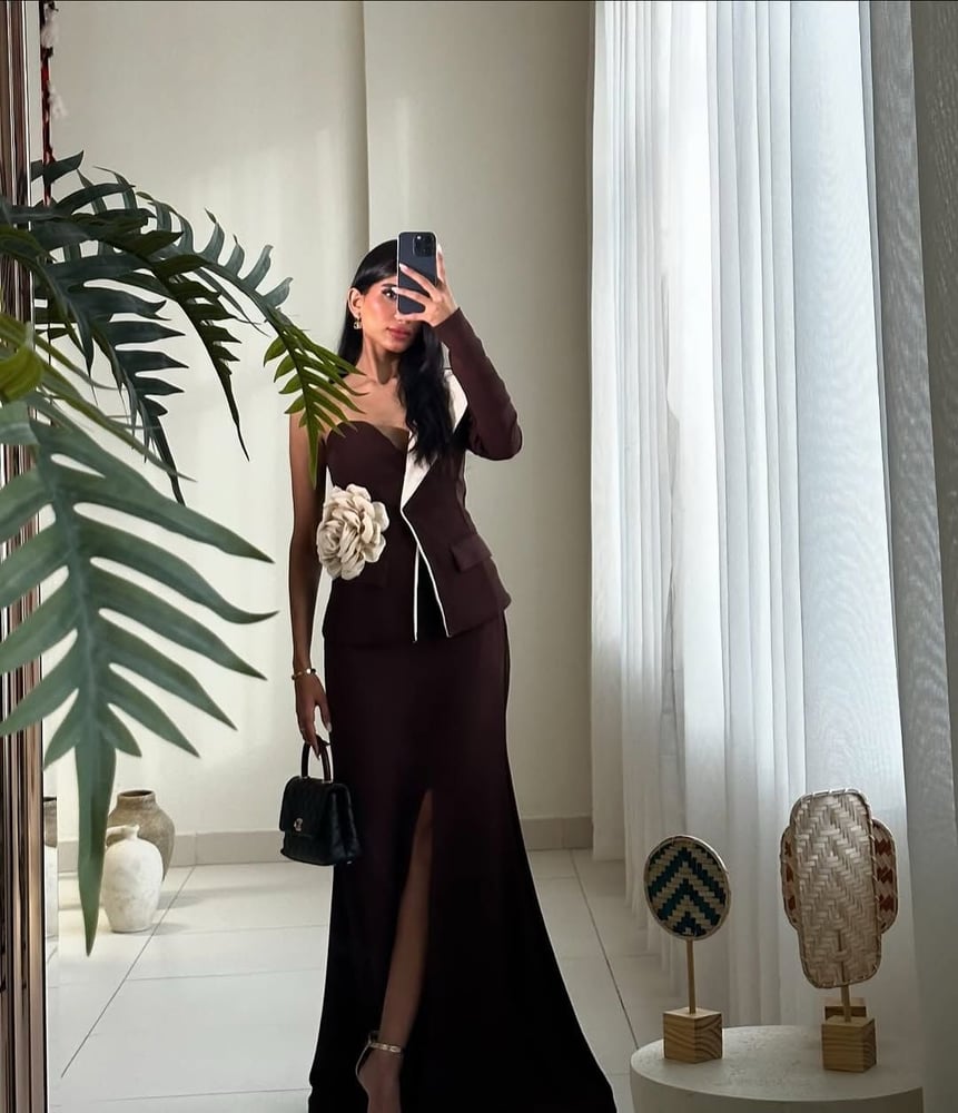 طقم سهرة عنابي أنيق