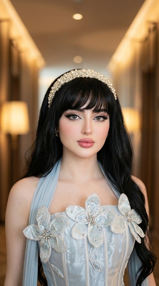 فستان سهرة فاخر باللون البرغندي