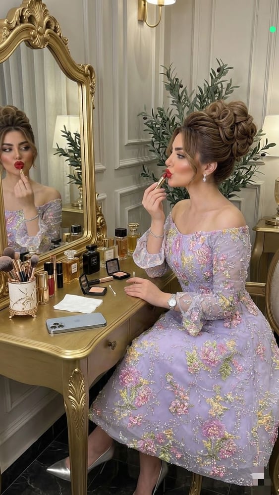 فستان سهرة ميد الفاخرة باللون اللافندر (البنفسجي الفاتح